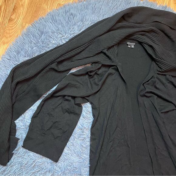 Theory Black Wool Cardigan With Scarf Collar Size S - Picture 3 of 8
